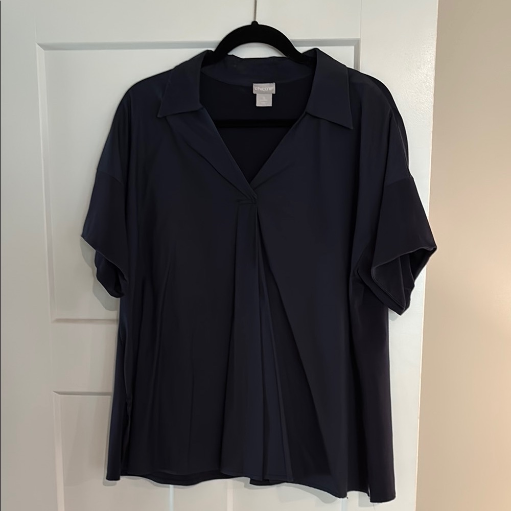 Chico's Dark Blue Button Down Shirt